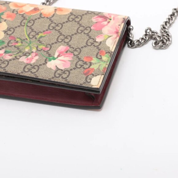 Gucci GG Blooms PVC leather Chain Wallet Beige - Picture 4 of 10